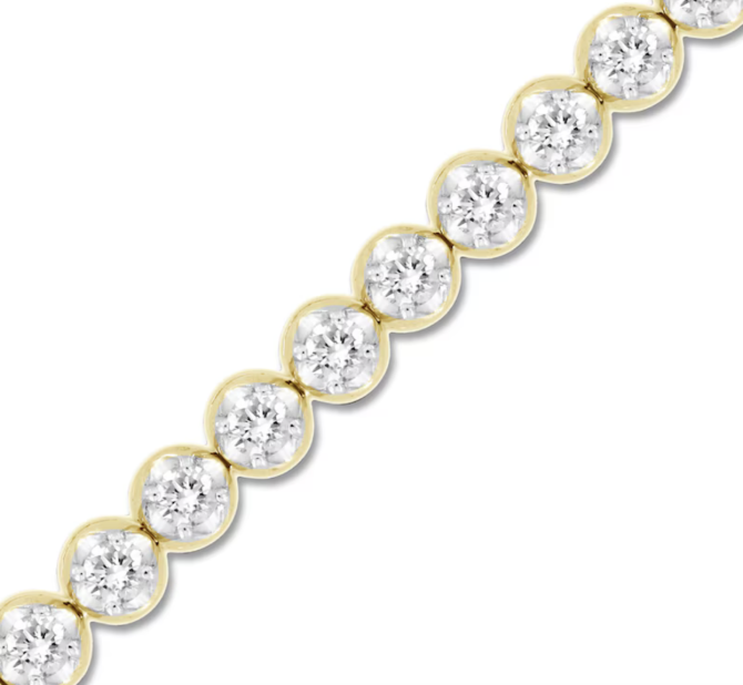 Men's 2.25 Carat Lab-Created Diamond Tennis Bracelet in 14K Yellow Gold | SimplyIn Diamonds - Image 2